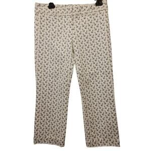 J.Crew Stretch Size 2 City Fit Capri Pants White and Black Anchors Womens